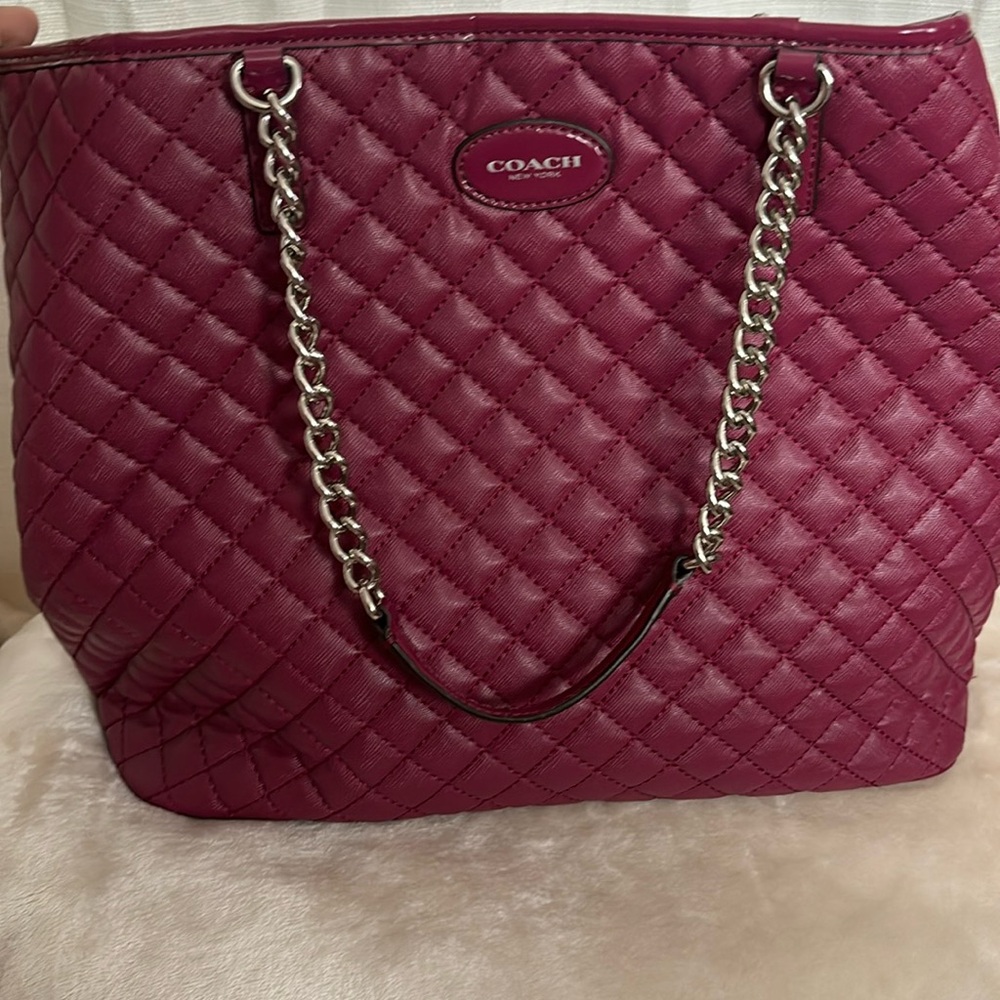 Coach quilted tote bag